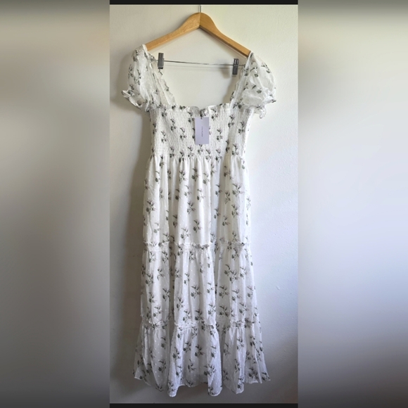 NWT! O.P.T. , Cypress Midi Dress, White/Green/Lilac, Size Large, MSRP $148 - Picture 9 of 13